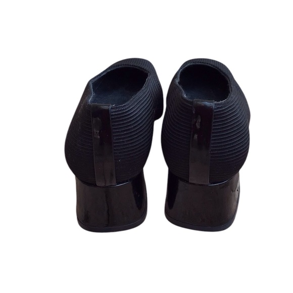 Stuart Weitzman Black Grosgrain Heeled Slip On Shoes Size 5M - Picture 8 of 9